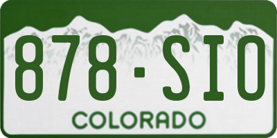 CO license plate 878SIO