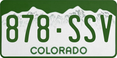 CO license plate 878SSV