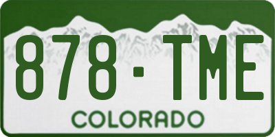 CO license plate 878TME