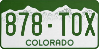 CO license plate 878TOX
