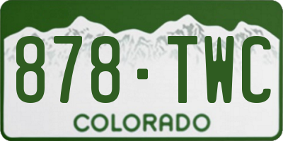 CO license plate 878TWC