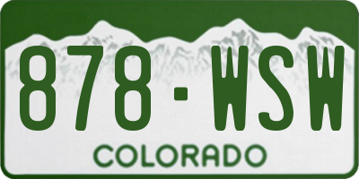 CO license plate 878WSW