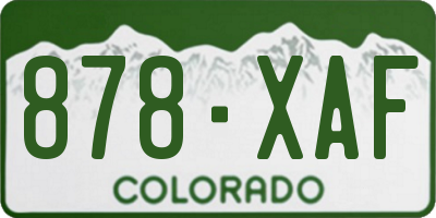 CO license plate 878XAF