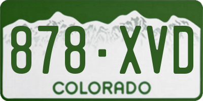 CO license plate 878XVD