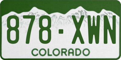 CO license plate 878XWN