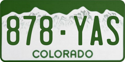 CO license plate 878YAS