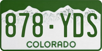 CO license plate 878YDS