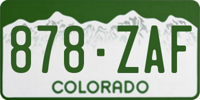 CO license plate 878ZAF