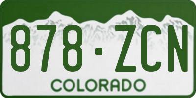CO license plate 878ZCN