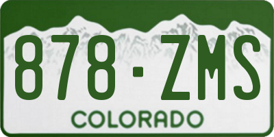 CO license plate 878ZMS