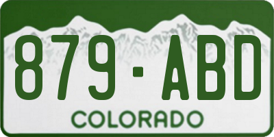 CO license plate 879ABD