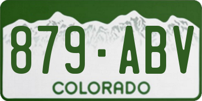 CO license plate 879ABV