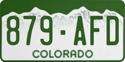 CO license plate 879AFD