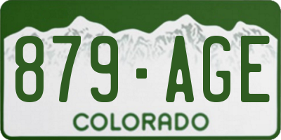 CO license plate 879AGE