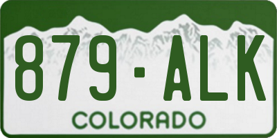 CO license plate 879ALK