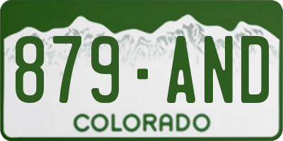 CO license plate 879AND