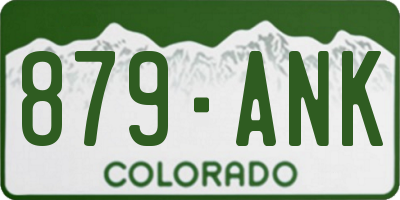 CO license plate 879ANK