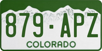 CO license plate 879APZ