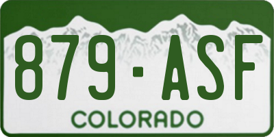 CO license plate 879ASF
