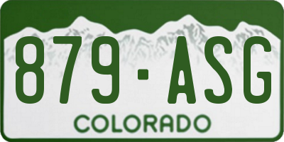 CO license plate 879ASG