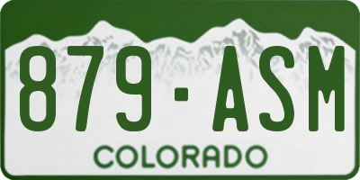 CO license plate 879ASM