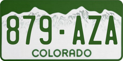 CO license plate 879AZA