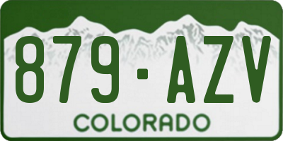 CO license plate 879AZV