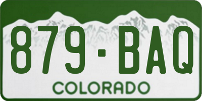 CO license plate 879BAQ