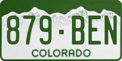 CO license plate 879BEN