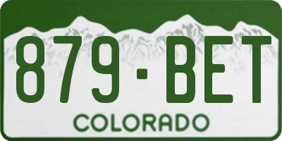 CO license plate 879BET
