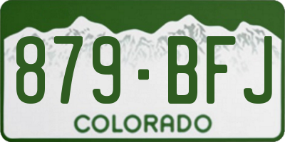 CO license plate 879BFJ