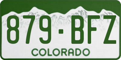 CO license plate 879BFZ