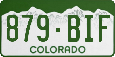 CO license plate 879BIF