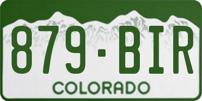 CO license plate 879BIR