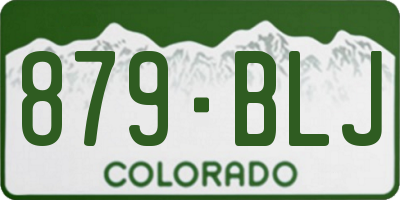 CO license plate 879BLJ