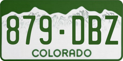 CO license plate 879DBZ