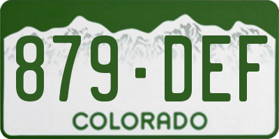 CO license plate 879DEF