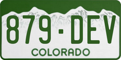 CO license plate 879DEV