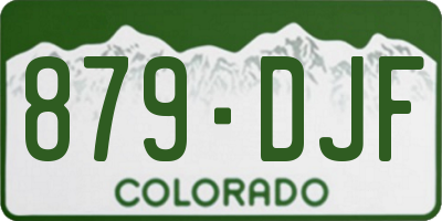 CO license plate 879DJF