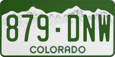CO license plate 879DNW
