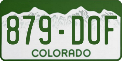 CO license plate 879DOF