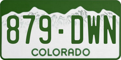 CO license plate 879DWN