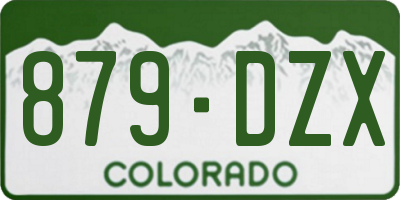 CO license plate 879DZX