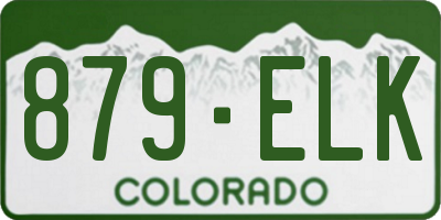 CO license plate 879ELK