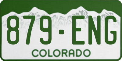 CO license plate 879ENG