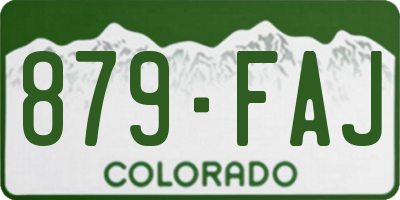 CO license plate 879FAJ