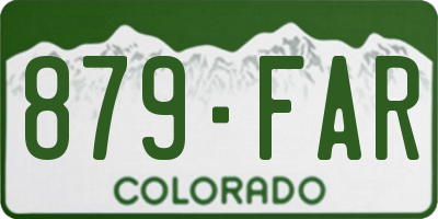 CO license plate 879FAR
