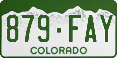 CO license plate 879FAY