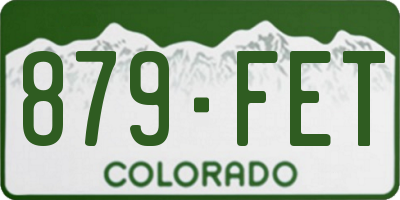 CO license plate 879FET