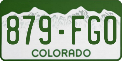 CO license plate 879FGO